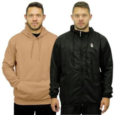 Imagem de Jaqueta Corta Vento Moletom Masculino Feminino Kit 2-Masculino