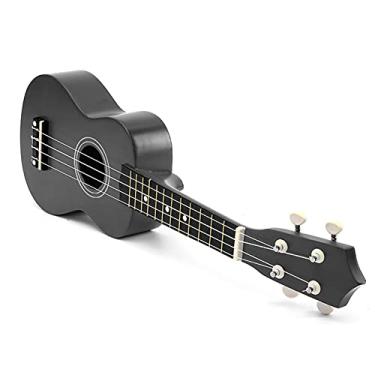 Imagem de Guitarra Ukulele Soprano de 53 cm Basswood Rosewood 4 Cordas Ukulele Baixo Uke Presente Infantil Instrumentos Musicais Ukuleles (Cor: Preto)