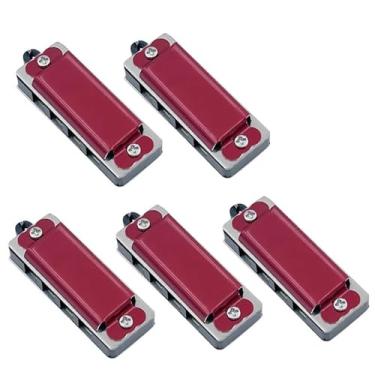 Imagem de Gaita profissional 10 peças de mini colares de gaita 4 furos 8 notas adequadas para iniciantes (10 peças, vermelho)