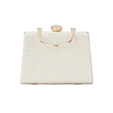 Imagem de CORIOS Bolsa De Noite Pequena Para Mulheres, Clutch Com Strass, Brilhante, Ombro, Transversal, Corrente Removível, Mão Noivas, Casamentos, Coquetéis, Festa Formatura, Bege
