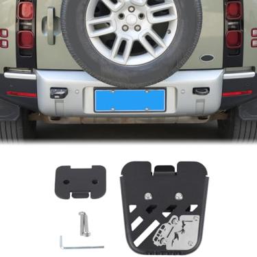 Imagem de Aunginsy Pedal de gancho de reboque traseiro compatível com Land Rover Defender 90 110 130 2020-2025, para-choque traseiro antiderrapante reboque engate de reboque apoio para os pés Step Guard