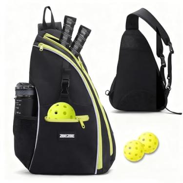 Imagem de ZBEZBE Bolsa Pickleball, mochila de pickleball para homens e mulheres - raquetes de pickleball/tênis/badminton, resistente à água com bolsa de ombro ajustável e gancho de cerca, clipes de liberação
