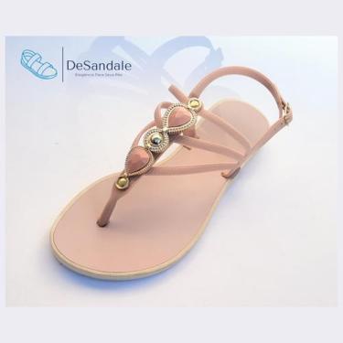 Imagem de Sandália rasteirinha Linda e Leve - Desandale, Rosé, 38
