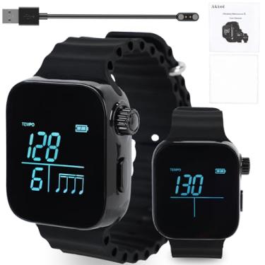 Imagem de Aklot Relógio metrônomo vibratório Ⅱ. Metrônomo de pulso com 3 modos (instrumento, esportes, tempo), metrônomos vestíveis de pulso para iniciantes, músicos, exercitadores - ajustável via aplicativo