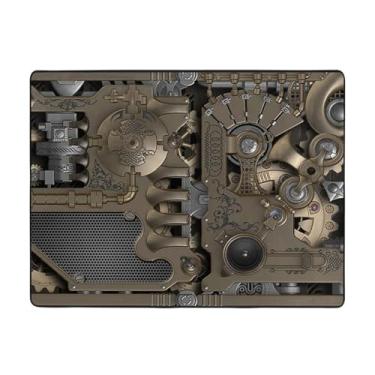 Imagem de ZERAOKE Tapete de área de engrenagens mecânicas 48 x 63 polegadas, lavável à máquina com suporte antiderrapante, tapetes macios para sala de estar, quarto, entrada, quarto de crianças, decoração de