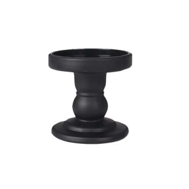 Imagem de Castiçal de vidro preto elegante suporte de castiçal cônico decorativo Tealight suporte de vela para eventos formais de casamento e centros de mesa (sem velas)