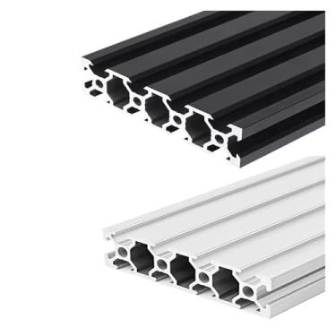 Imagem de 2 peças de perfil de extrusão de alumínio 2080 550-1500 mm trilho linear ranhura V deslizante para máquina de roteador CNC impressora 3D (prata anodizada, 1250 mm)