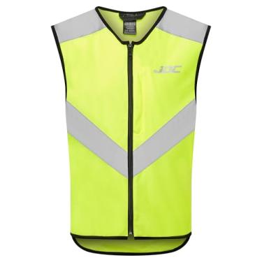 Imagem de JDC Colete de motocicleta Hi Vis alta visibilidade zíper segurança refletor amarelo - Eixo - 4GG