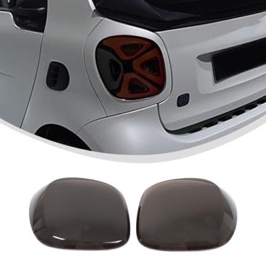 Imagem de HAPPYHORSE Capa de luz traseira de carro compatível com Mercedes-Benz Smart 2009-2019, capa de acabamento de carcaça de lanterna traseira defumada ABS, acessórios decorativos de proteção da tampa da