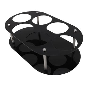 Imagem de Fabater Organizador de Garrafas de água Cup Rack de Armazenamento de Prateleira de Copos Durável para Bancada de Cozinha, Rack de Vinho Elegante para Decoração de Casa, Material Acrílico (Preto)