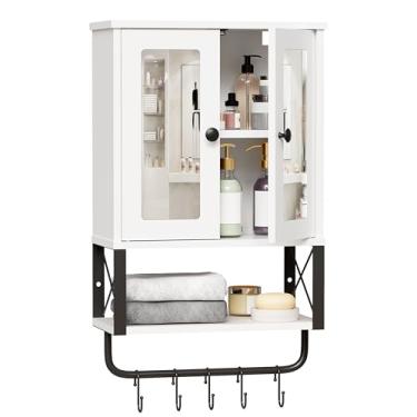 Imagem de BEWISHOME Armário de parede de banheiro com espelho YYG10W