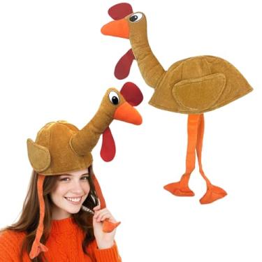 Imagem de Evankin Chapéu de peru para adultos, mulheres, homens, fantasia de peru assado, acessório de festa engraçado, 1 chapéu de peru com perna, tamanho �nico