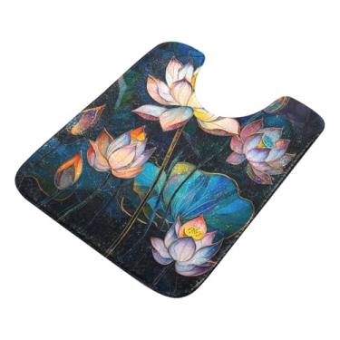 Imagem de Burbuja Tapete de banho Lotus, tapete de banheiro absorvente extra macio com suporte antiderrapante para banheiro, banheira, chuveiro, 40,6 x 61 cm
