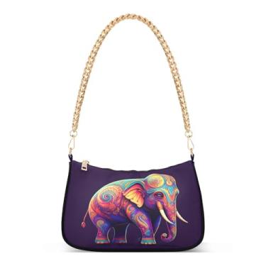 Imagem de CEBUGI Bolsas transversais femininas bolsa de ombro coloridas de elefante bolsa clutch elegante com alça de corrente