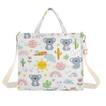 Imagem de CEBUGI Bolsa feminina fofa Koalas com alça de ombro ajustável para trabalho, faculdade, viagem, P, A464, Small