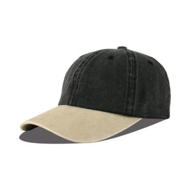 Imagem de Boné Unissex Ajustável Estilo Dad Hat 100% Algodão Jeans Lavado  Boné 