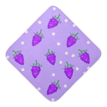 Imagem de Burbuja Toalha de banho de bebê uva - Toalha com capuz de musselina macia e absorvente para recém-nascidos e bebês, 76 x 76 cm