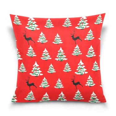 Imagem de Burbuja Capas de almofada 45,7 x 45,7 cm, árvore de Natal de veludo macio, capa decorativa para sofá, sofá, sala de estar, quarto