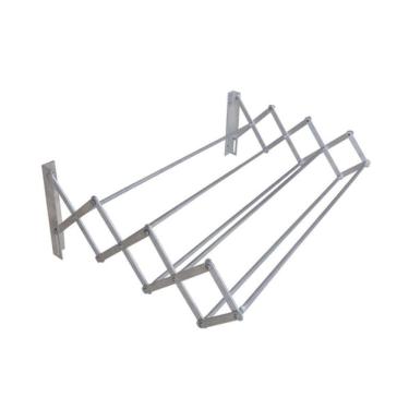 Imagem de Varal de Parede Alumínio Sanfonado 60cm Botafogo - Prata