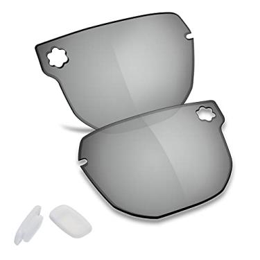 Imagem de TRUSHELL Lentes de reposição polarizadas e almofadas de nariz para OAKLEY Chrystl OO4136 Óculos de sol prata espelhado - Polarizado
