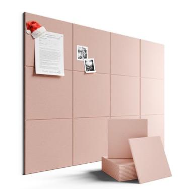 Imagem de Fluxynara Quadro de avisos grande de feltro 122 cm x 91 cm Alternativo para quadro de cortiça - pacote com 12 com 70 abas adesivas removíveis seguras, quadros de cortiça para paredes, quadro de