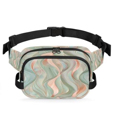 Imagem de Pochete abstrata de mármore rosa para mulheres e homens com alça ajustável, bolsa transversal, bolsa de peito, bolsa tiracolo, Cor 5