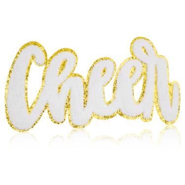 Imagem de FANCIBAND Adesivos bordados de torcida de 25 cm para líderes de torcida para roupas, chapéus, bolsas, jaquetas, jeans, acessórios DIY (branco)