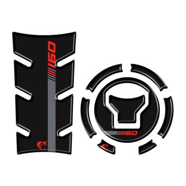 Imagem de Kit Protetor Tanque Moto Start 160 Ano 2025 Preto Cinza E Vermelho Preto Vermelho