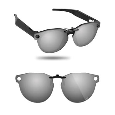 Imagem de Fiskr Óculos de sol polarizados Clip-On para Oakley Meta HSTN O8002 51 mm - Proteção UV - Ajuste universal para homens e mulheres - Prata metálica