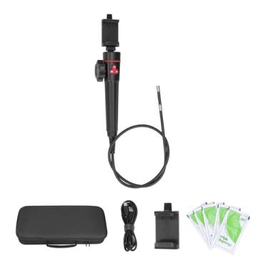 Imagem de Kit de endoscópio industrial de alta definição AGC 180 com câmera de 8 mm IP67 à prova d'água 180 ° Direção HD Gravação 6 luzes LED para reparo de veículos automotivos, manutenção (Tubo cobra 500cm)