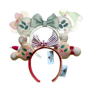 Imagem de Tiara De Natal Disney Mickey Minnie Em Couro PU Com Laço Para Adultos 