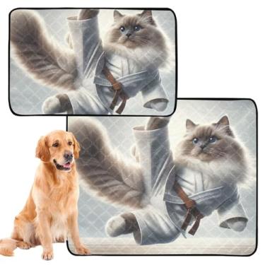 Imagem de Tapete de karatê Ragdoll para gatos, engraçado, lavável, para animais de estimação, fofo, impermeável, reutilizável, almofada de xixi, almofadas de treinamento de filhotes para cães, médio + grande