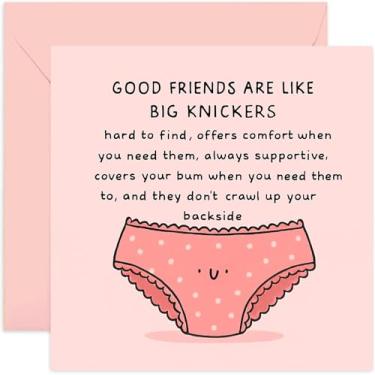 Imagem de Cartão de aniversário para amigos especiais – engraçado, bonito e elegante – Design de bom amigo como calcinhas grandes – perfeito para ela, mulheres, meninas, melhores amigas, mulheres - quadrado, em