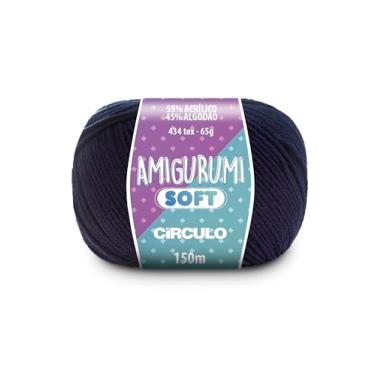 Imagem de Fio Amigurumi Soft Círculo 150m Acrílico Algodão Macio Crochê Tricô Artesanato Versátil (2401 - ANIL-PROFUNDO)