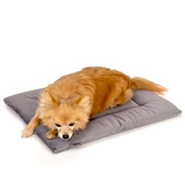 Imagem de KindTail Almofada de gaiola para cães, veludo macio, tapete de cama reversível para cães, lavável à máquina, almofada de canil para cães e gatos, almofada de colchão para dormir confortável, pequena,