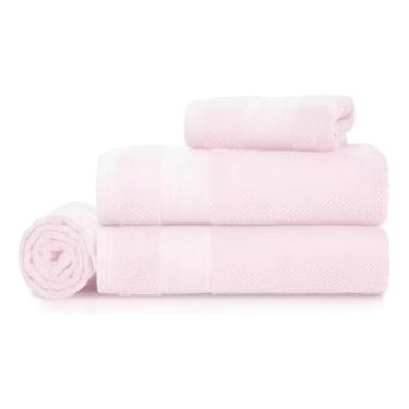 Imagem de Conjunto de quatro peças: toalha de banho e toalha de rosto (MARSHMALLOW/ROSA)