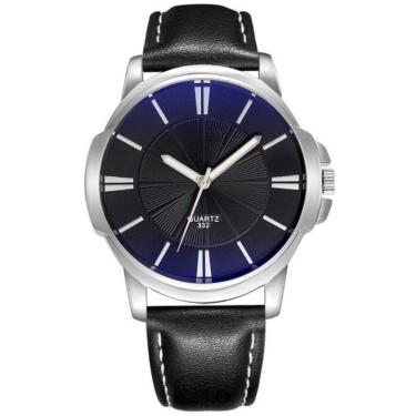 Imagem de Relogio Masculino Analógico Com Pulseira De Couro Resistente A Agua Quartz-Masculino