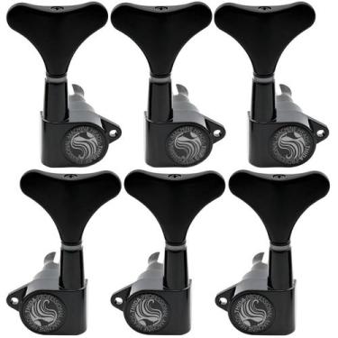 Imagem de Jogo de Tarraxas Preta Blindada Para Contra Baixo Thida 6 Cordas 3x3