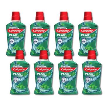 Imagem de Kit 8 Enxaguante Bucal Colgate Plax Fresh Mint Sem Álcool 250ml