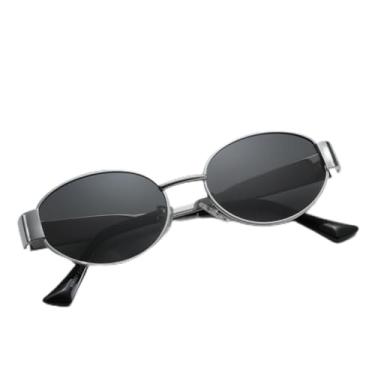 Imagem de Óculos de sol retrô ovais para mulheres, armação de metal, óculos de sol clássicos modernos