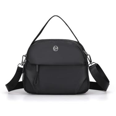 Imagem de Bolsa tiracolo pequena feminina casual de nylon para viagens diárias, Preto, Bolsa quadrada pequena transversal