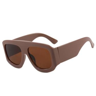 Imagem de Óculos de Sol UV400 - Cores Vibrantes, Tamanho Grande, Degradê, Lentes Largas, para Homens e Mulheres, Esportes ao Ar Livre, Corrida, Ciclismo, Marrom Chá