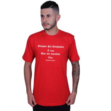 Imagem de Camiseta Unissex Racionais Mcs Sonhador - Lafre, Vermelho, M