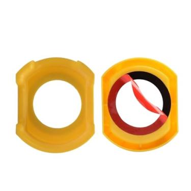 Imagem de ONECMN 1 conjunto de capa protetora de botão de parada de emergência, interruptor que evita mau funcionamento, assento protetor de cabeça de cogumelo de emergência amarelo de 22 mm (42 mm)