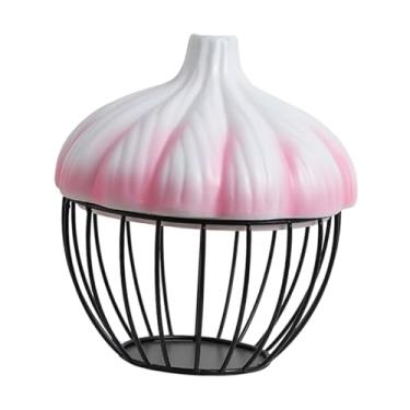 Imagem de KiBcsLic Cesto para armazenar alho, fruteiras, decoração para casa, suporte para servir alimentos, organizador de lanches leve e versátil para hotéis e, Rosa