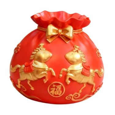 Imagem de Bothyi Vaso de flores para mesa, estátua criativa, ornamento em resina em formato de bolsa de dinheiro, vaso decorativo para escritório, férias, interiores,