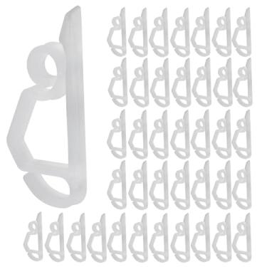 Imagem de Hordion 120 peças de clipes de calha de plástico, clipes de luz de Natal para ambientes externos, ganchos de cerca de férias para luzes externas, decoração de Natal, branco