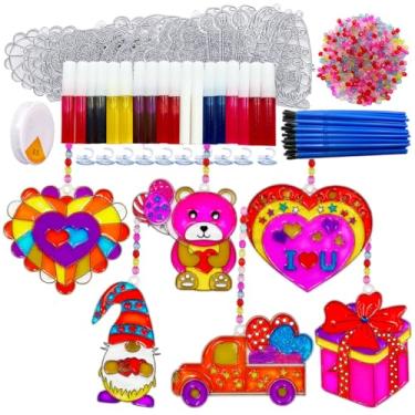 Imagem de Kit de artesanato de pintura de janela faça você mesmo, 24 peças, dia dos namorados, apanhadores de sol, artesanato, decorações para o dia das mães, presente de arte, projetos de arte, lembrancinhas