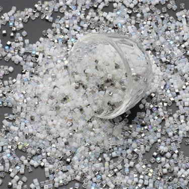 Imagem de YDJIANCAI 100 peças de contas de vidro de cristal cubo quadrado contas de vidro a granel para pulseira, brinco, colar, faça você mesmo, colar de artesanato, brinco para fazer joias (tamanho: 4 mm