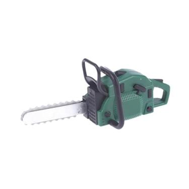 Imagem de menolana Miniatura de motosserra para casa de bonecas em escala 1:12, ferramenta de paisagismo robusta e realista para decoração de casa de bonecas e presente, Verde Motosserra